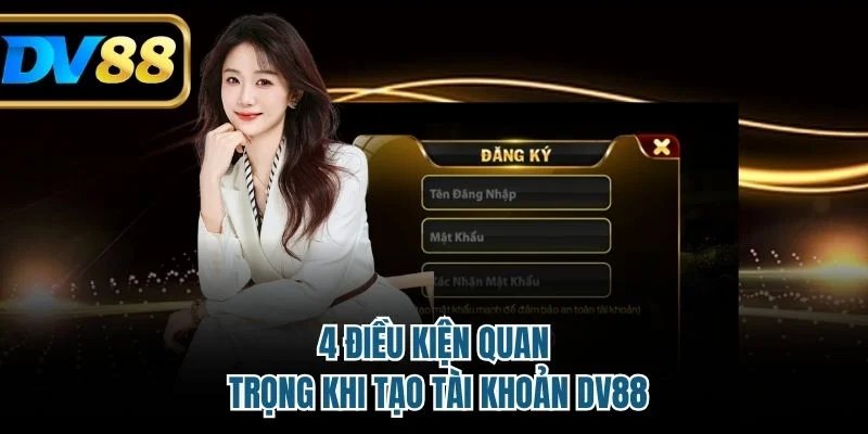 Đăng Ký DV88 - Thao Tác Đơn Giản, An Toàn Cho Tân Thủ 3 4 điều kiện quan trọng khi tạo tài khoản DV88
