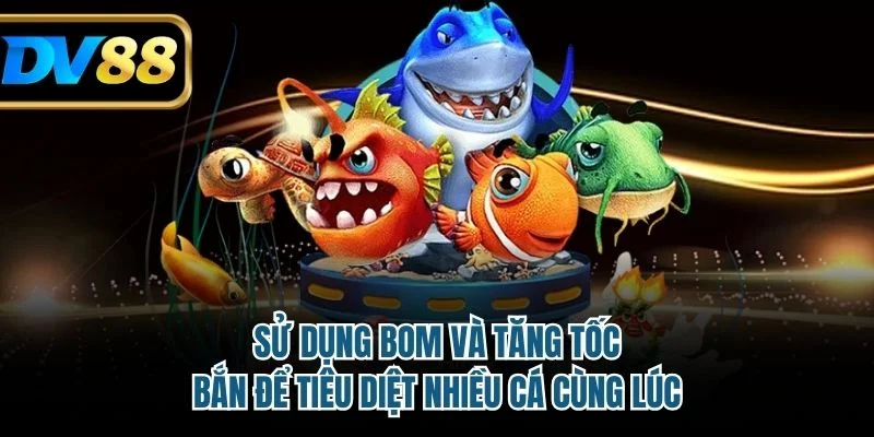 Bắn Cá Paradise - Trải Nghiệm Săn Cá Sống Động Trực Tuyến 3 Sử dụng bom và tăng tốc bắn để tiêu diệt nhiều cá cùng lúc